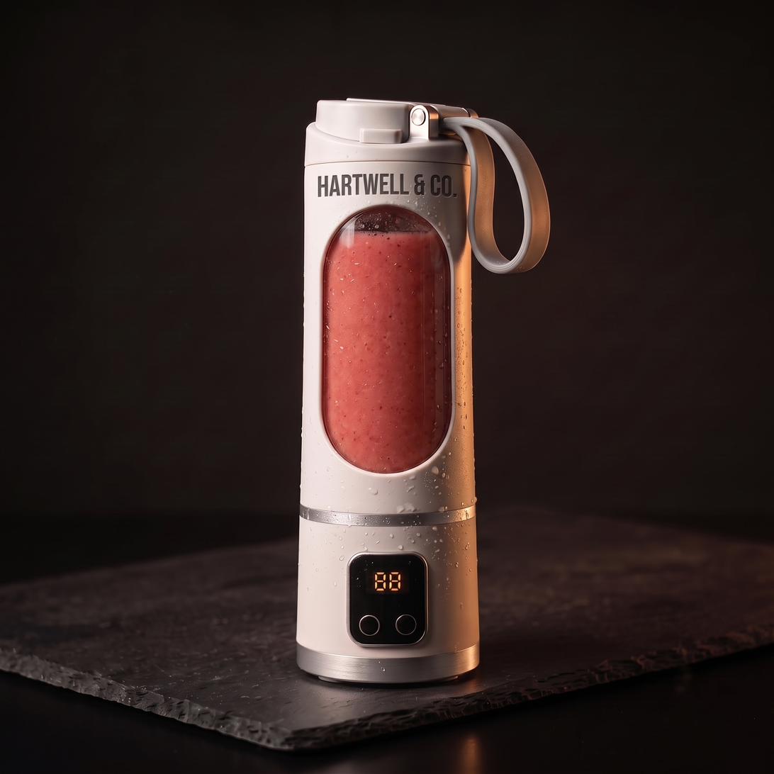 Finished smooth strawberry smoothie in the bottle